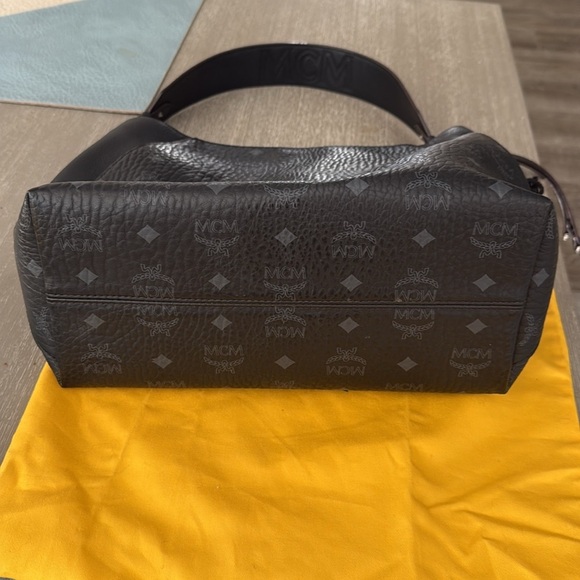 MCM Black Textured Logo Satchel - Picture 5 of 6